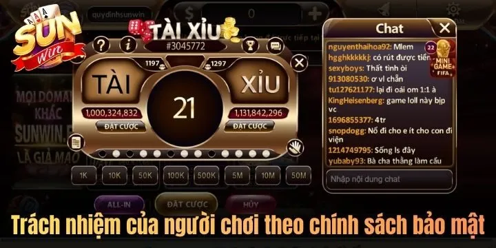 Yêu cầu bảo mật đối với người chơi tại Sunwin