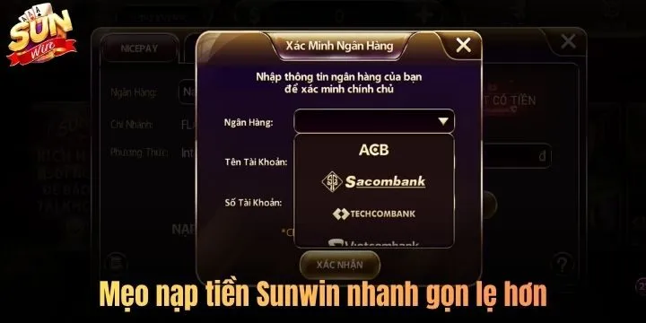 Mẹo nạp tiền Sunwin an toàn & nhanh chóng hơn