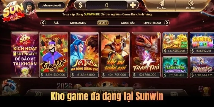 Kho game "triệu đô" chỉ có tại game Sunwin 