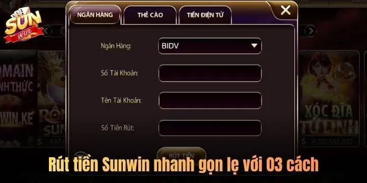 Rút tiền Sunwin thu lãi sau khi thắng