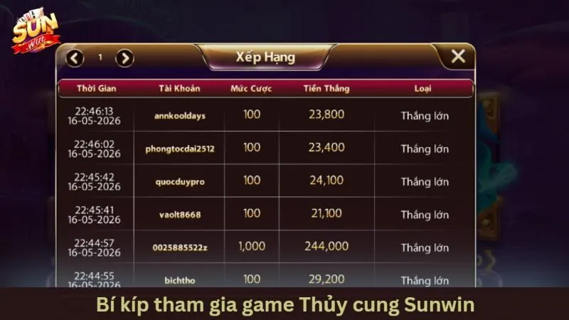 Bí kíp bắn cá thủy cung Sunwin săn jackpot thắng đậm