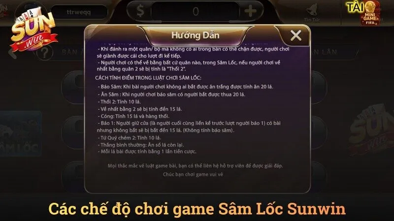 Các chế độ chơi Sâm lốc Sunwin linh hoạt 