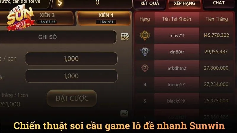 Chiến thuật soi cầu Lô đề nhanh Sunwin làm chủ thời gian