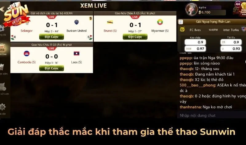 Giải đáp thắc mắc khi tham gia thể thao Sunwin