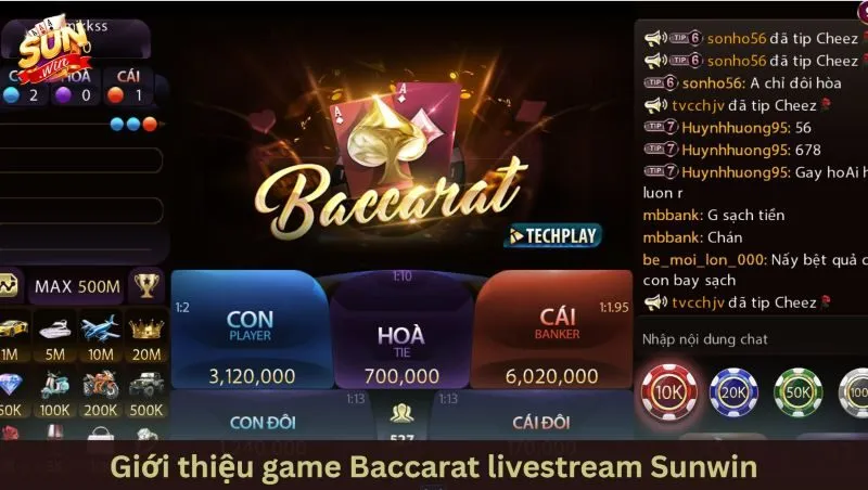 Giới thiệu về sảnh Baccarat livestream Sunwin