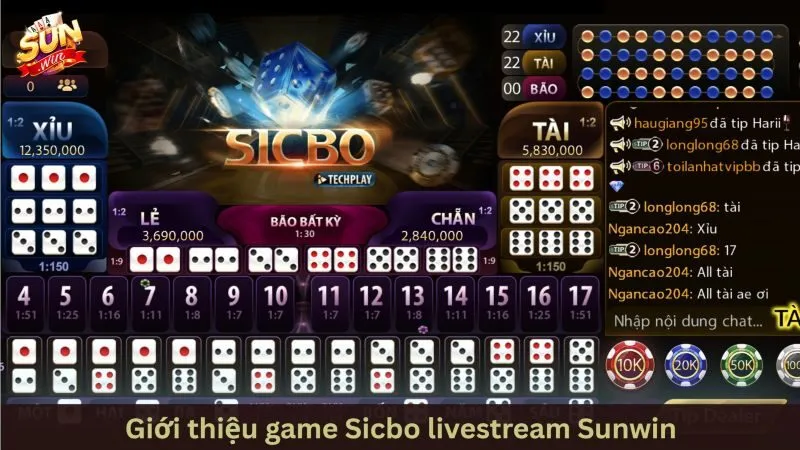 Giới thiệu về sảnh cược Sicbo livestream Sunwin