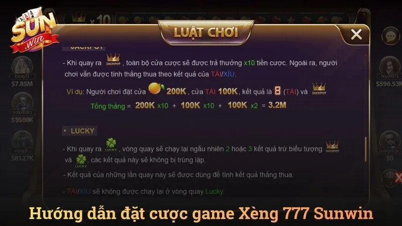Hướng dẫn các thao tác đặt cược trên giao diện Sunwin