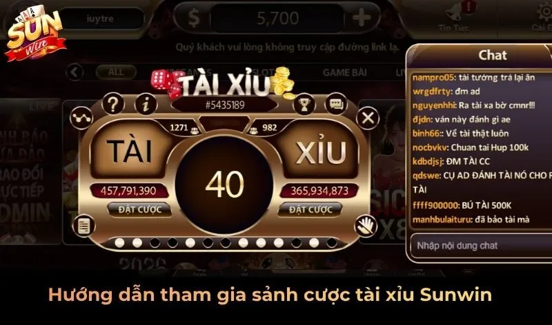 Hướng dẫn tham gia sảnh cược tài xỉu Sunwin