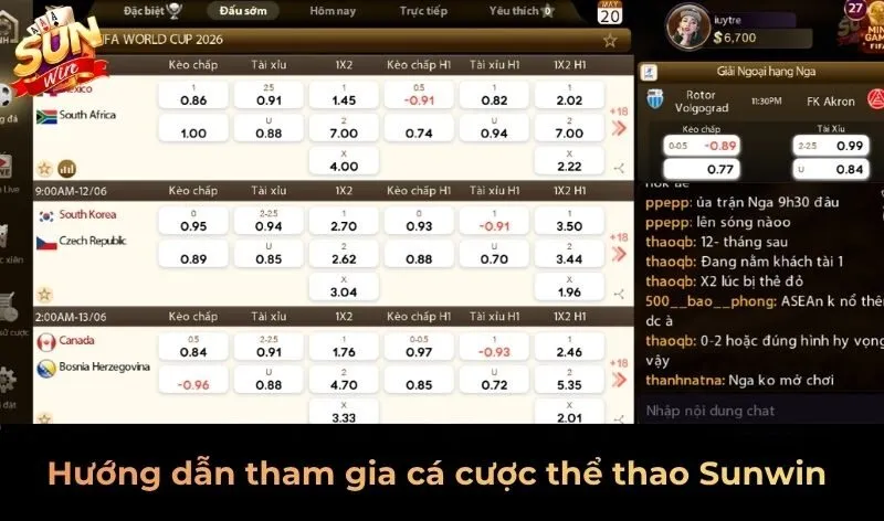 Hướng dẫn tham gia game cá cược thể thao Sunwin