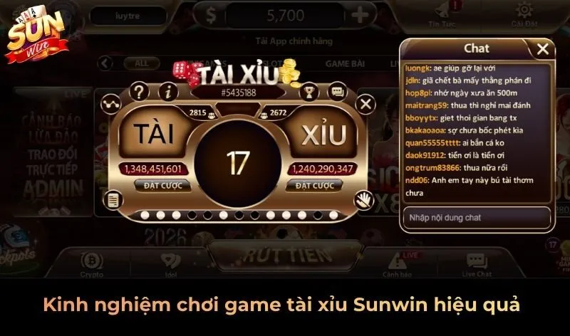 Kinh nghiệm chơi game tài xỉu Sunwin hiệu quả
