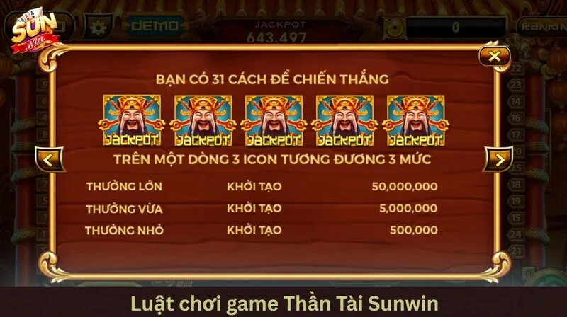 Hướng dẫn luật chơi game nổ hũ thần tài Sunwin