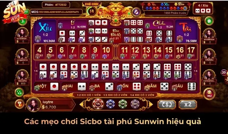 Các mẹo chơi Sicbo tài phú Sunwin hiệu quả