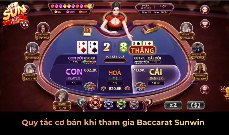Quy tắc cơ bản khi tham gia Baccarat Sunwin