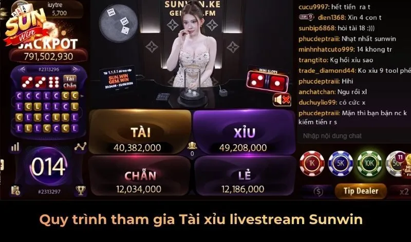 Quy trình tham gia Tài xỉu livestream Sunwin đơn giản