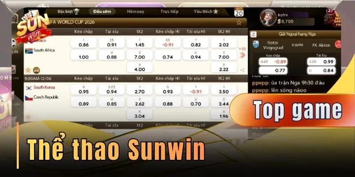 Thể thao Sunwin – Cá cược bóng đá uy tín, tỷ lệ kèo hấp dẫn
