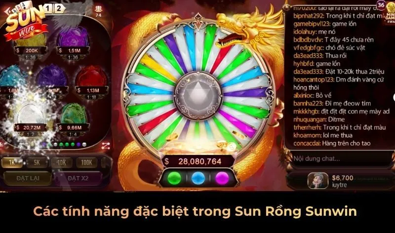 Các tính năng đặc biệt trong Sun Rồng Sunwin